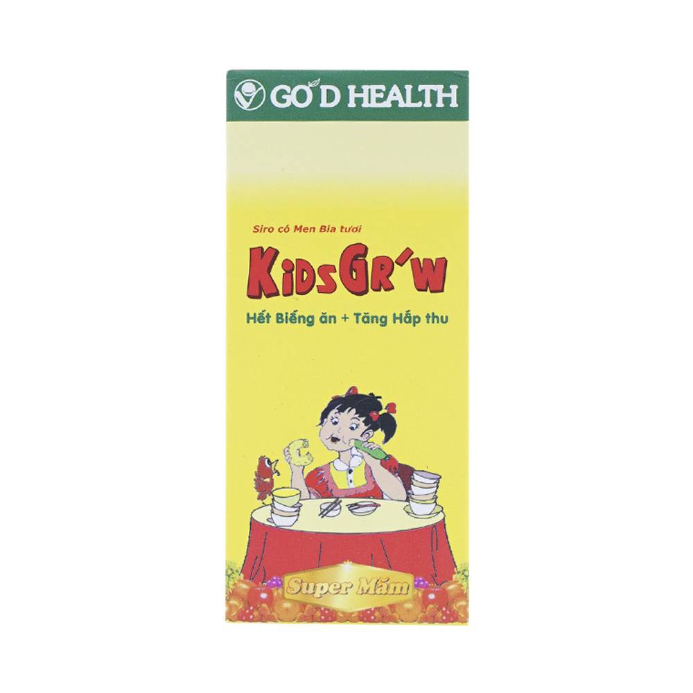 Siro có men bia tươi KidsGr'w Good Health hỗ trợ hết biếng ăn, tăng hấp thu (120ml)