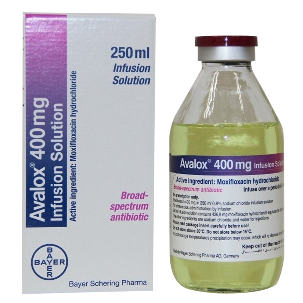 Dung dịch truyền Avelox Infusion Solution Bayer điều trị viêm phổi, nhiễm khuẩn vùng tiểu (250ml)