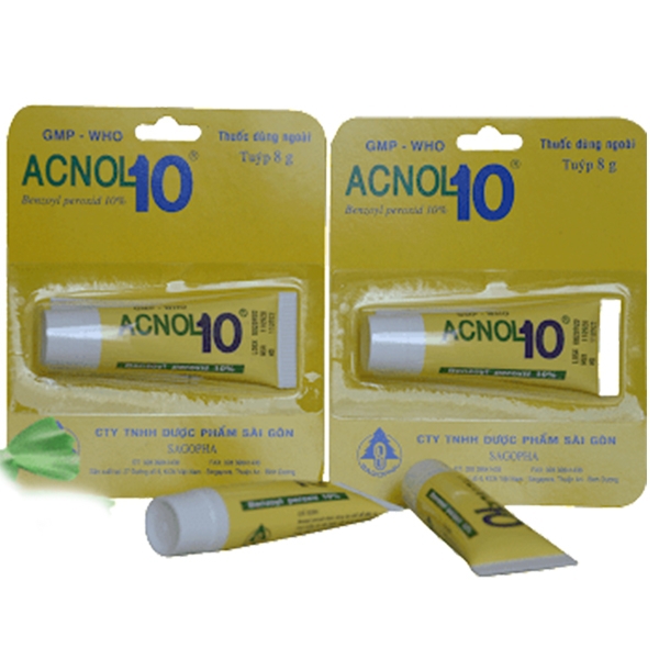 Kem bôi da Acnol 10 Sagopha điều trị mụn trứng cá (8g)