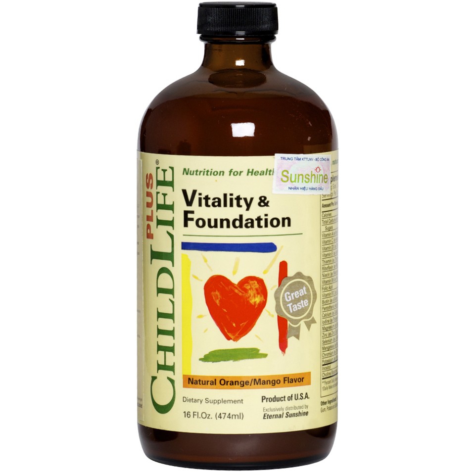 Siro Vitality & Foundation Childlife cung cấp đầy đủ các loại vitamin và khoáng chất, ăng cường hệ miễn dịch cho trẻ (474ml)