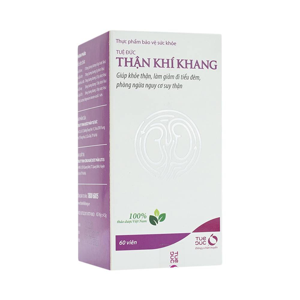 Viên uống Thận Khí Khang Tuệ Đức giúp khỏe thận, làm giảm đi tiểu đêm, phòng ngừa nguy cơ suy thận (60 viên) 