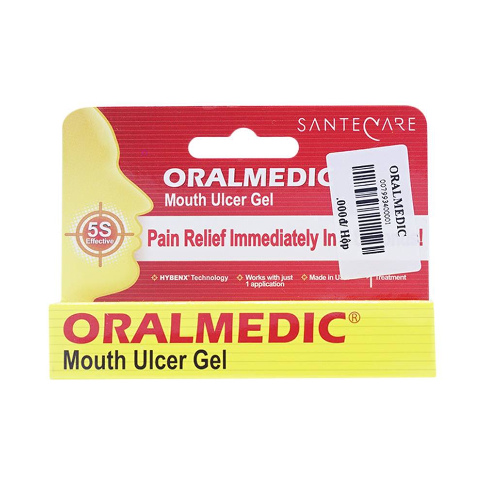 Kem bôi Oralmedic Mouth Ulcer Gel trị nhiệt miệng, loét miệng