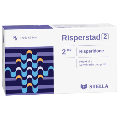 Thuốc Risperstad 2 Stella điều trị bệnh loạn tâm thần cấp và mạn tính (6 vỉ x 10 viên)