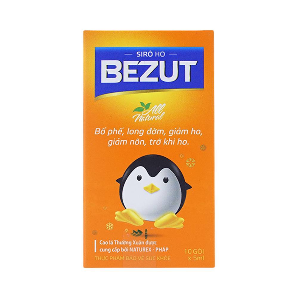 Siro ho Bezut Naturex bổ phế, long đờm, giảm ho, giảm nôn, trớ khi ho (10 gói x 5ml)