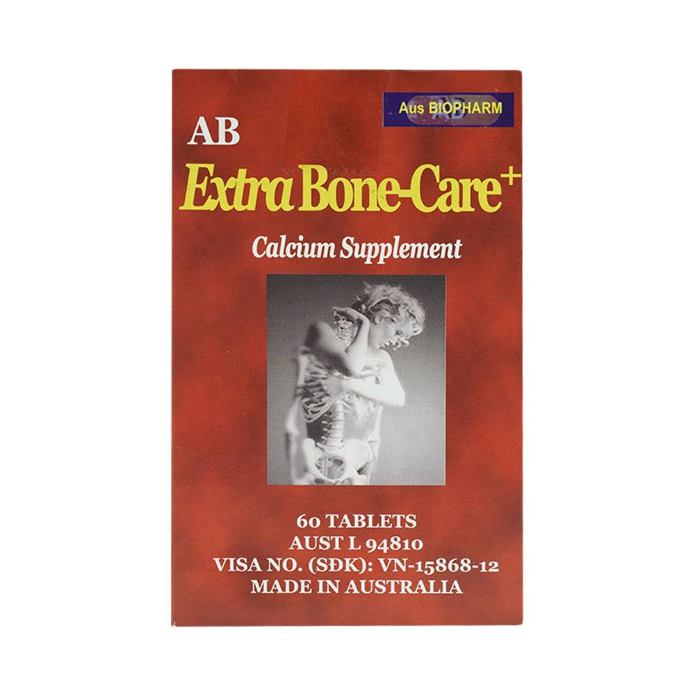 Thuốc AB ExtraBone-Care+ Aus Biopharm phòng và điều trị loãng xương, bổ sung canxi (6 vỉ x 10 viên)