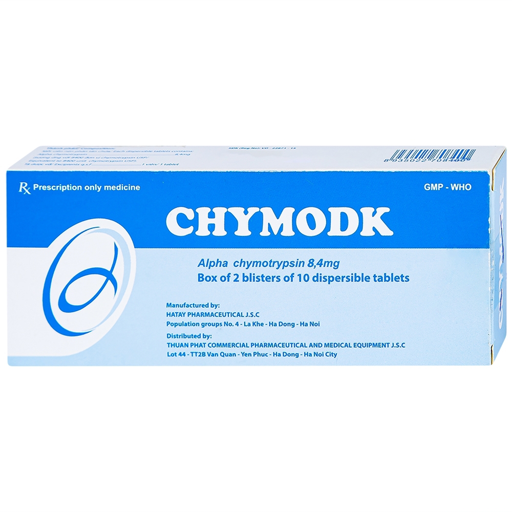 Thuốc Chymodk 8.4mg Hataphar điều trị phù nề sau chấn thương, phẫu thuật, bỏng (2 vỉ x 10 viên)