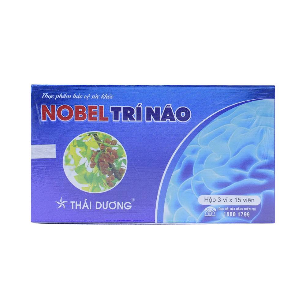 Viên uống Nobel Trí Não Thái Dương giúp tăng cường tuần hoàn máu (3 vỉ x 15 viên)