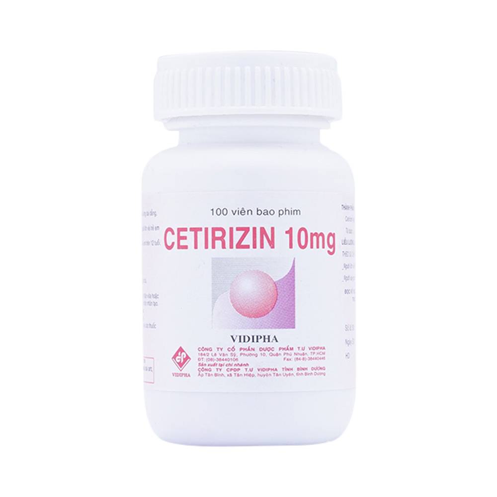 Thuốc Cetirizin 10mg Trường Thọ điều trị viêm mũi dị ứng, mày đay (100 viên)