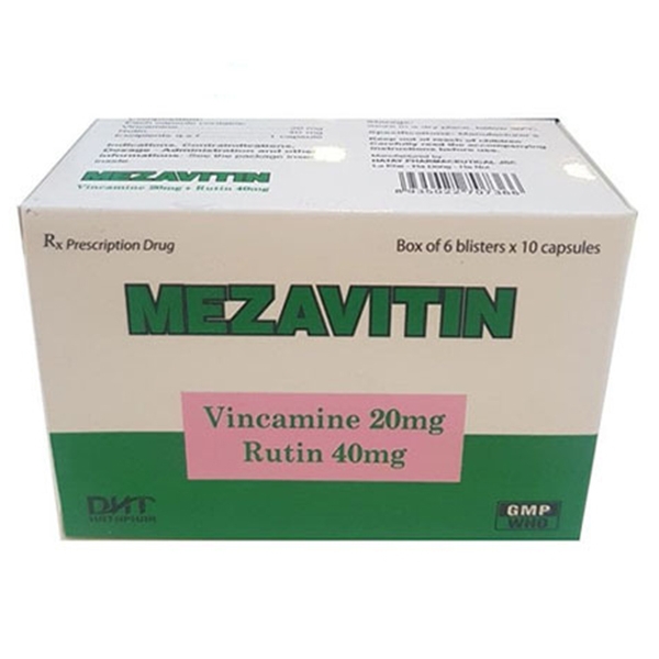 Viên nang cứng Mezavitin Hataphar điều trị suy tuần hoàn não, giảm trí nhớ (6 vỉ x 10 viên)