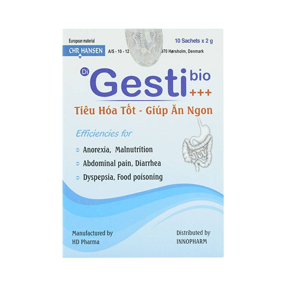 Men tiêu hóa Gesti Bio HDpharma kích thích ăn ngon, tăng cường hấp thu dưỡng chất (10 gói x 2g)