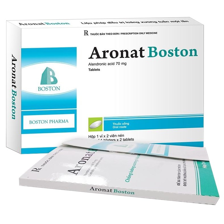 Thuốc AronatBoston 70mg Boston điều trị và dự phòng loãng xương ở phụ nữ sau mãn kinh (1 vỉ x 2 viên)