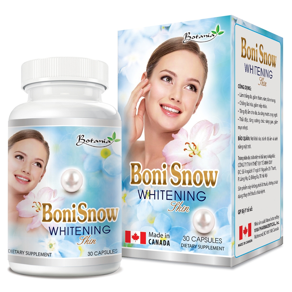 Viên uống BoniSnow Whitening Skin Botania làm trắng da, giảm thâm, nám (30 viên)