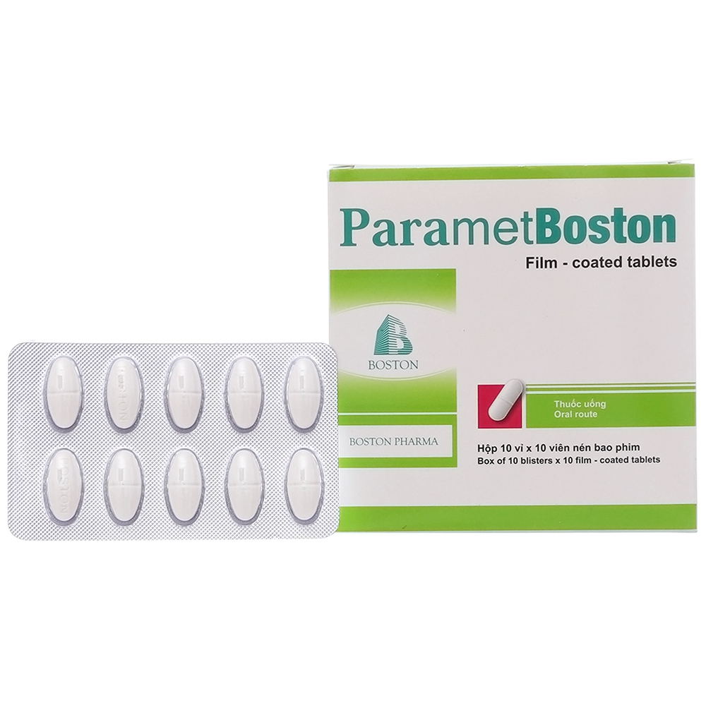 Viên nén ParametBoston điều trị các chứng đau nhẹ đến vừa, đau đầu, đau răng (10 vỉ x 10 viên)  