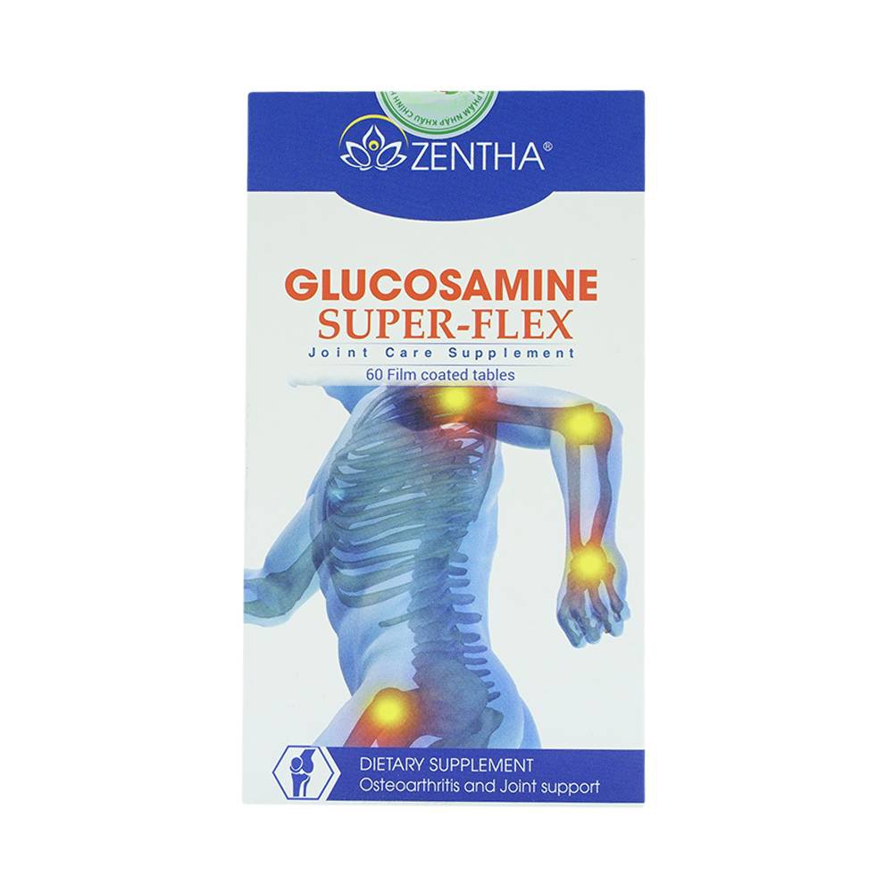 Viên nén Zentha Glucosamine Super-Flex Vline tăng dịch khớp, tái tạo sụn khớp và giảm đau khớp (60 viên)