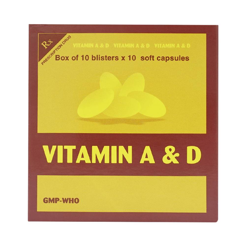 Thuốc Vitamin A & D Vidipha bổ sung vitamin A và D cho trẻ còi xương (10 vỉ x 10 viên)