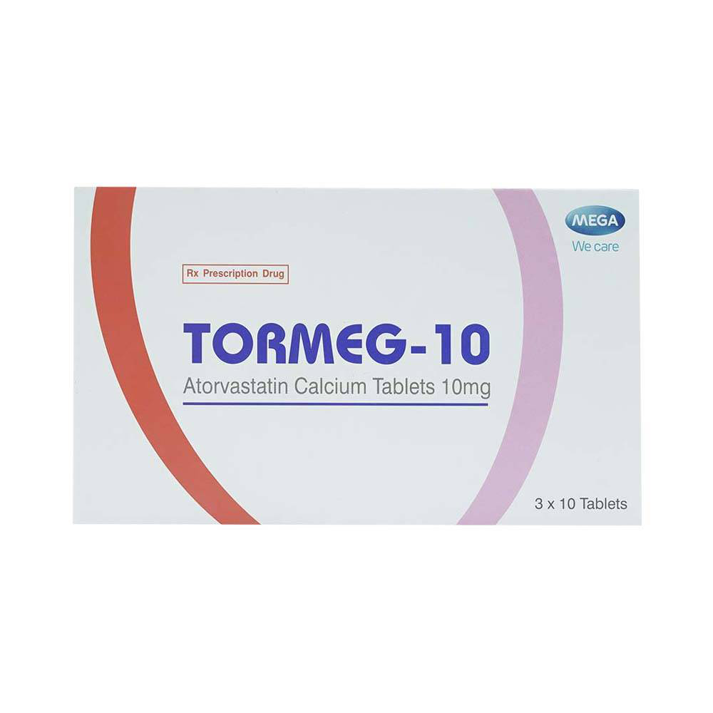 Thuốc Tormeg-10 MEGA We care ngăn ngừa bệnh tim mạch, tăng mỡ máu (3 vỉ x 10 viên)