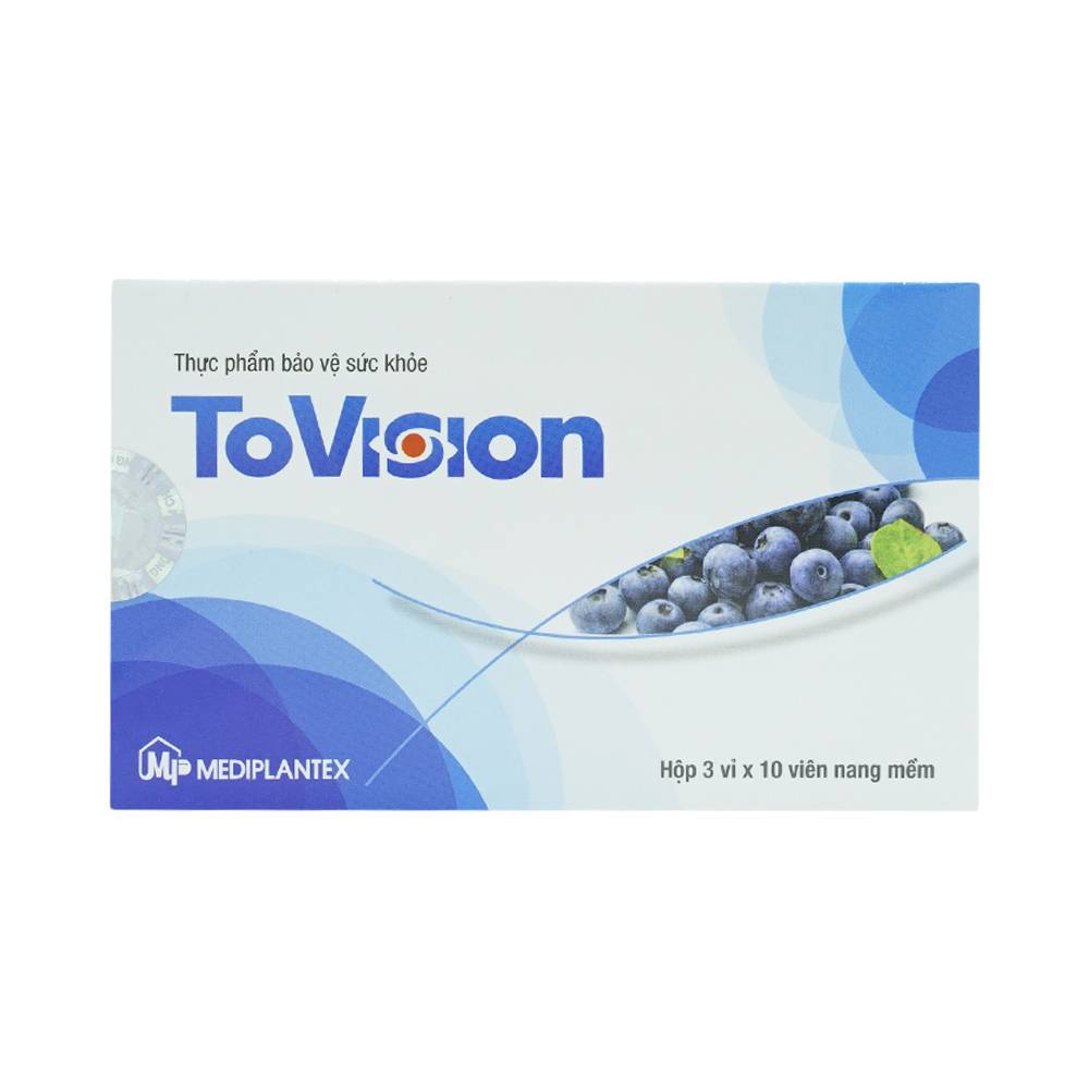 Viên uống ToVision Mediplantex bổ sung dưỡng chất cho mắt (3 vỉ x 10 viên)