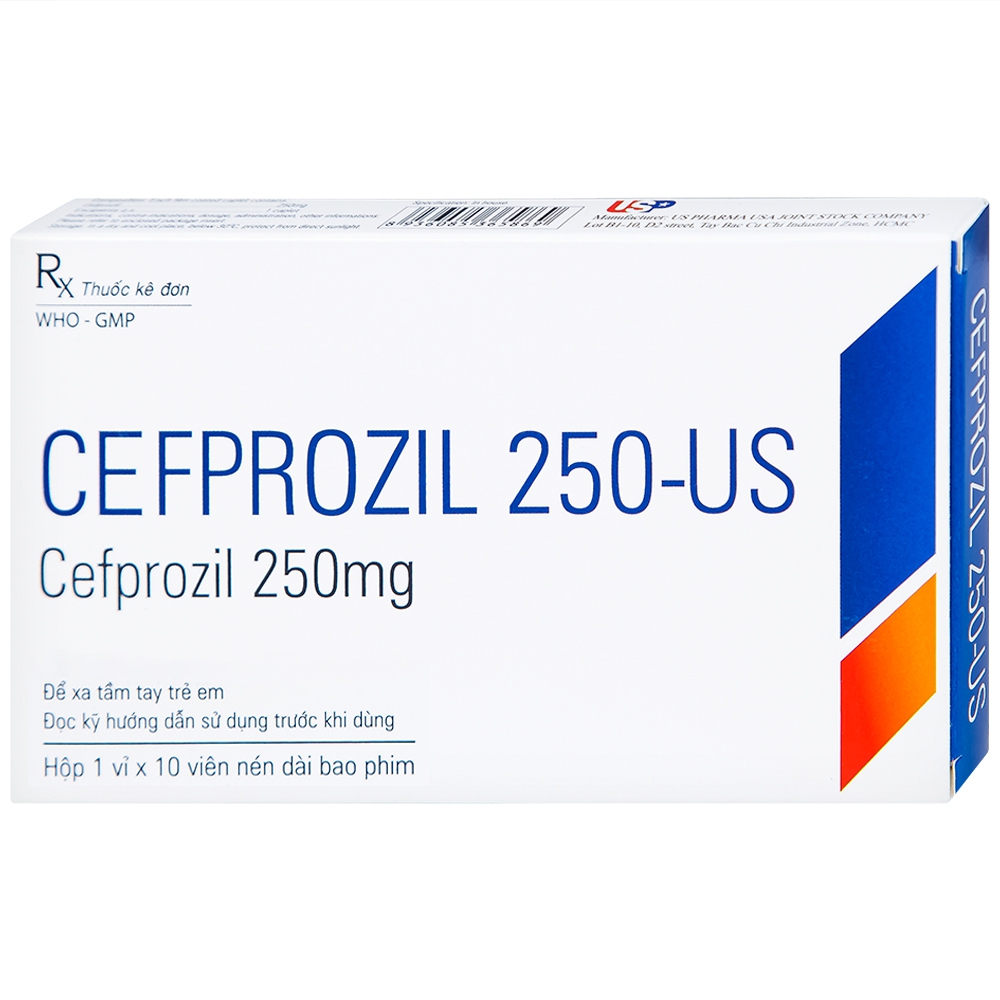 Thuốc Cefprozil 250-US điều trị nhiễm khuẩn (1 vỉ x 10 viên)