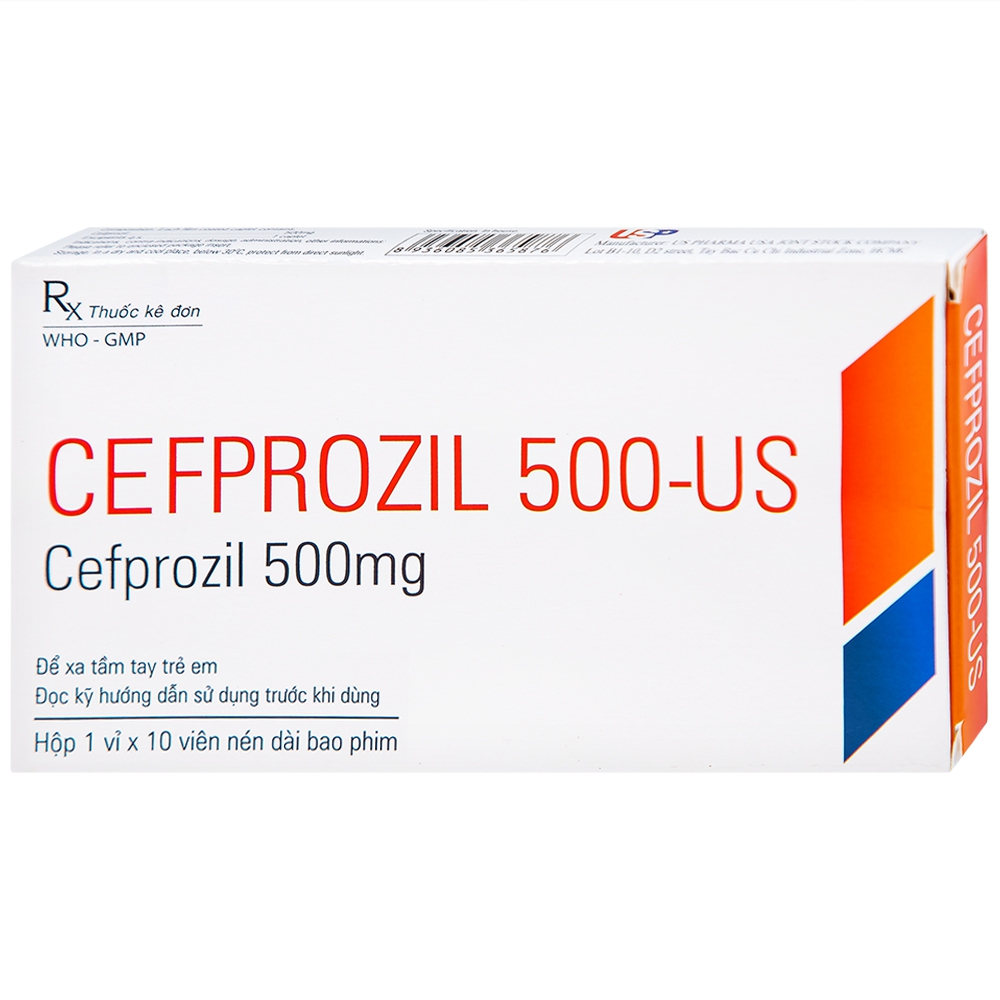 Thuốc Cefprozil 500-US điều trị nhiễm khuẩn (1 vỉ x 10 viên)