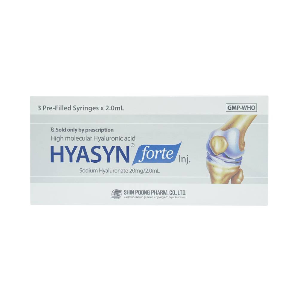 Thuốc tiêm Hyasyn Forte Shinpoong Deawoo điều trị viêm khớp gối (3 cây x 2ml)