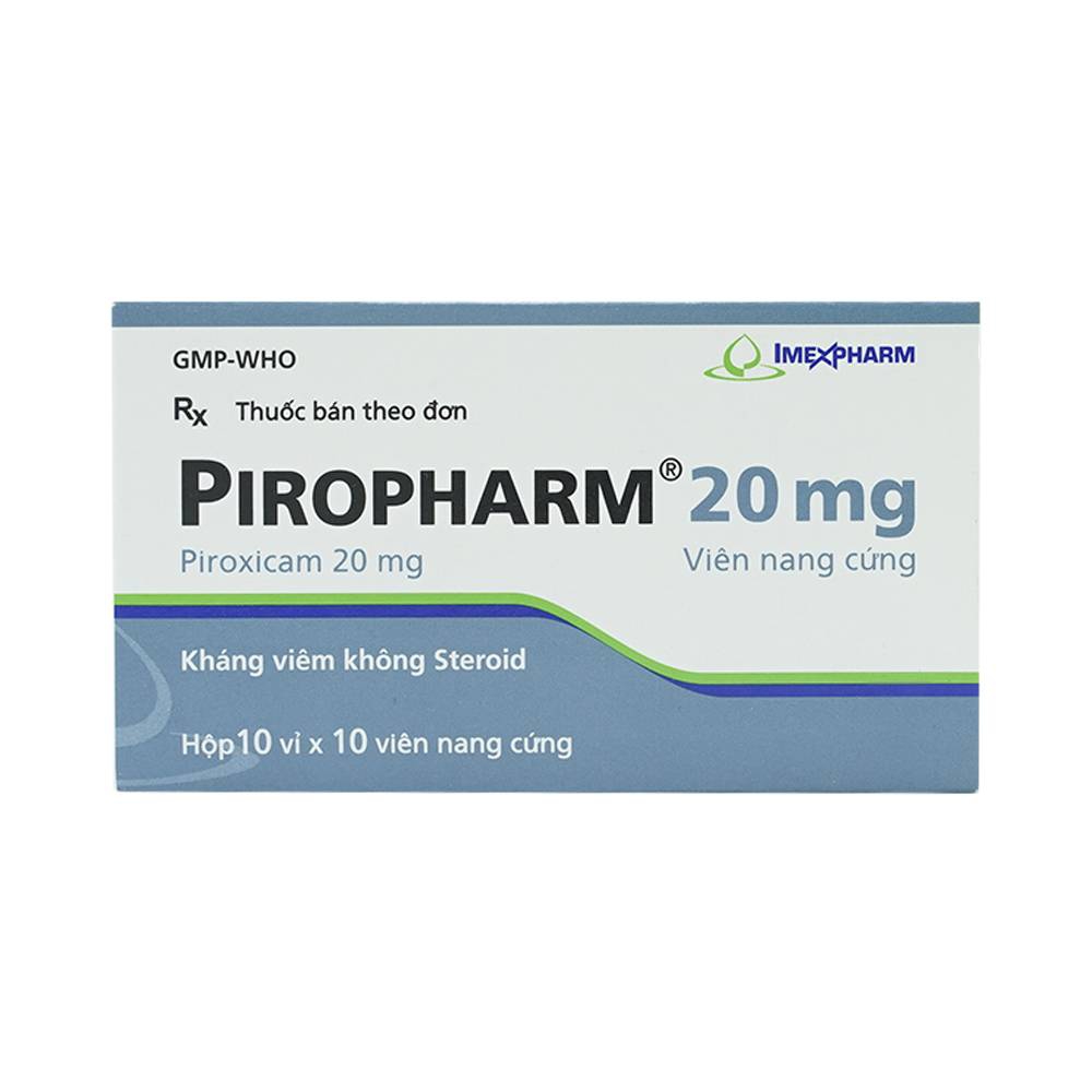 Thuốc Piropharm 20mg Imexpharm điều trị viêm khớp dạng thấp, viêm xương khớp (10 vỉ x 10 viên)