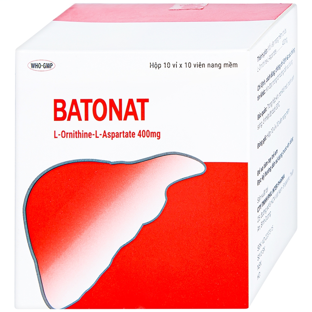 Thuốc Batonat 400mg Phil điều trị bệnh viêm gan cấp tính, viêm gan mạn tính (10 vỉ x 10 viên)