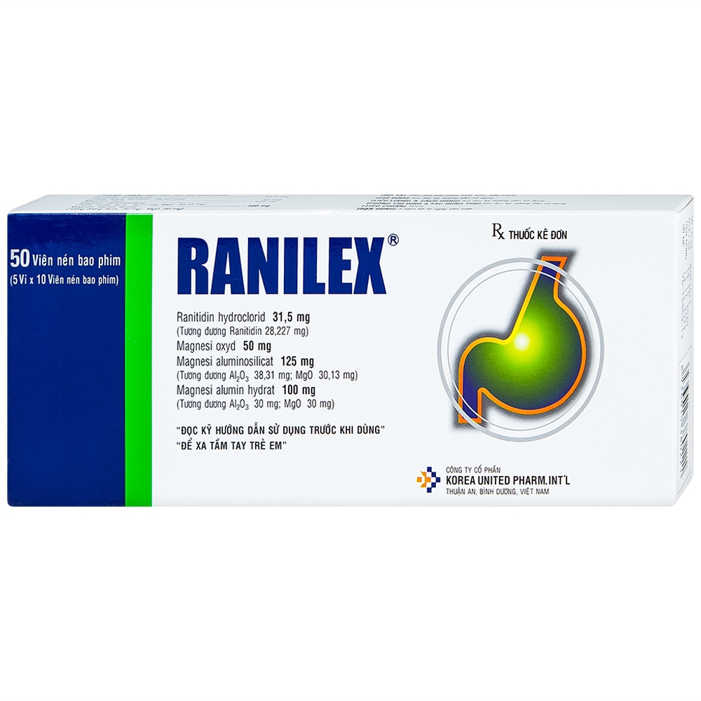 Thuốc Ranilex Korea United điều trị loét dạ dày, tá tràng (5 vỉ x 10 viên)