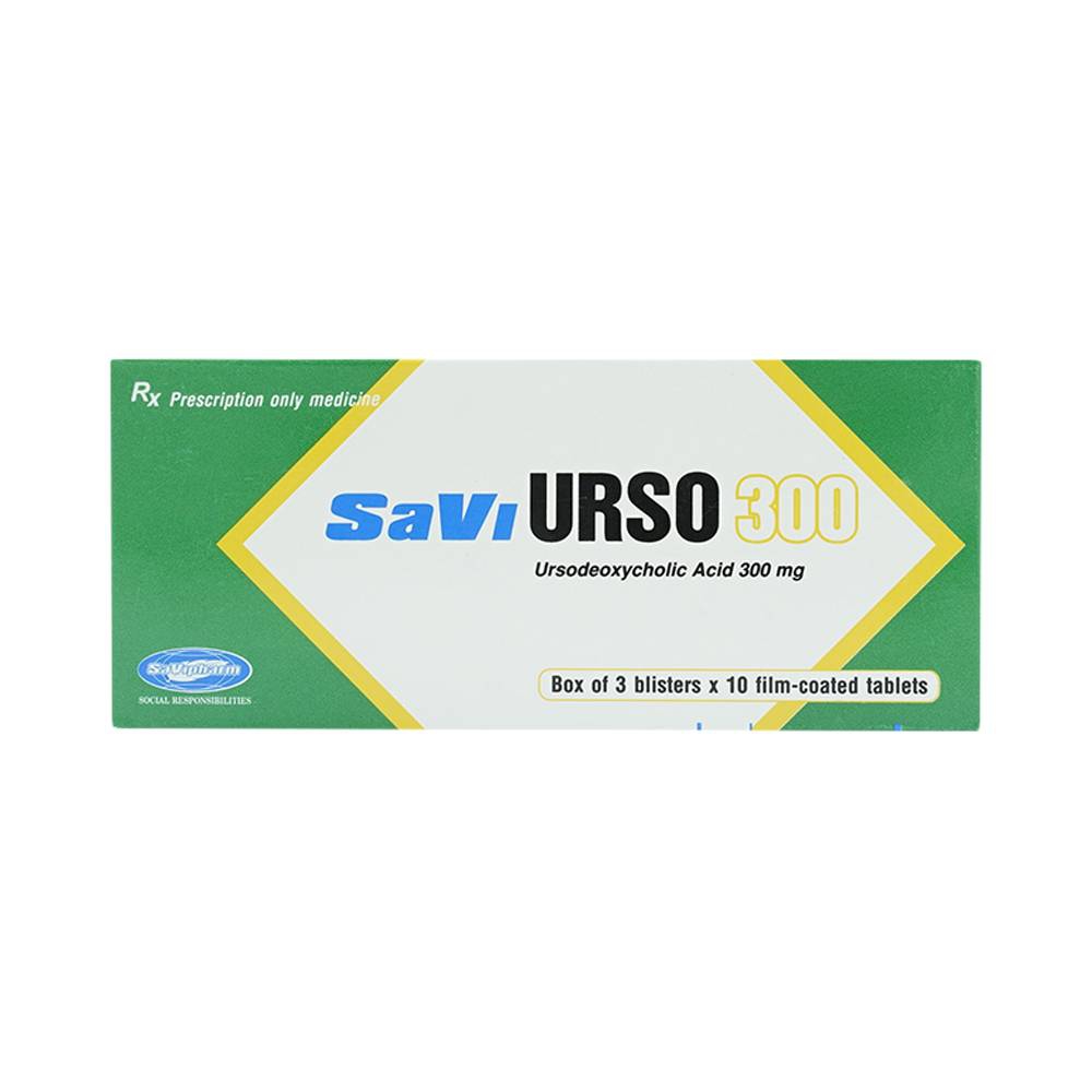 Thuốc Savi Urso 300 điều trị xơ gan, sỏi mật (3 vỉ x 10 viên)