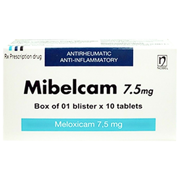 Thuốc Mibelcam 7.5mg Nobelfarma điều trị ngắn hạn đau viêm xương khớp (1 vỉ x 10 viên)