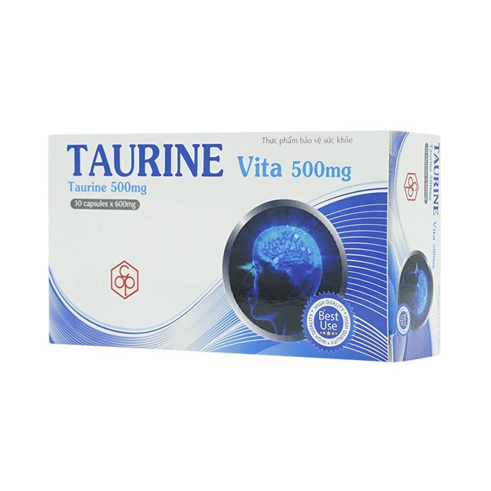 Viên uống Taurine Vita 500mg OPC hỗ trợ hoàn thiện chức năng thần kinh của não và mắt (30 viên)