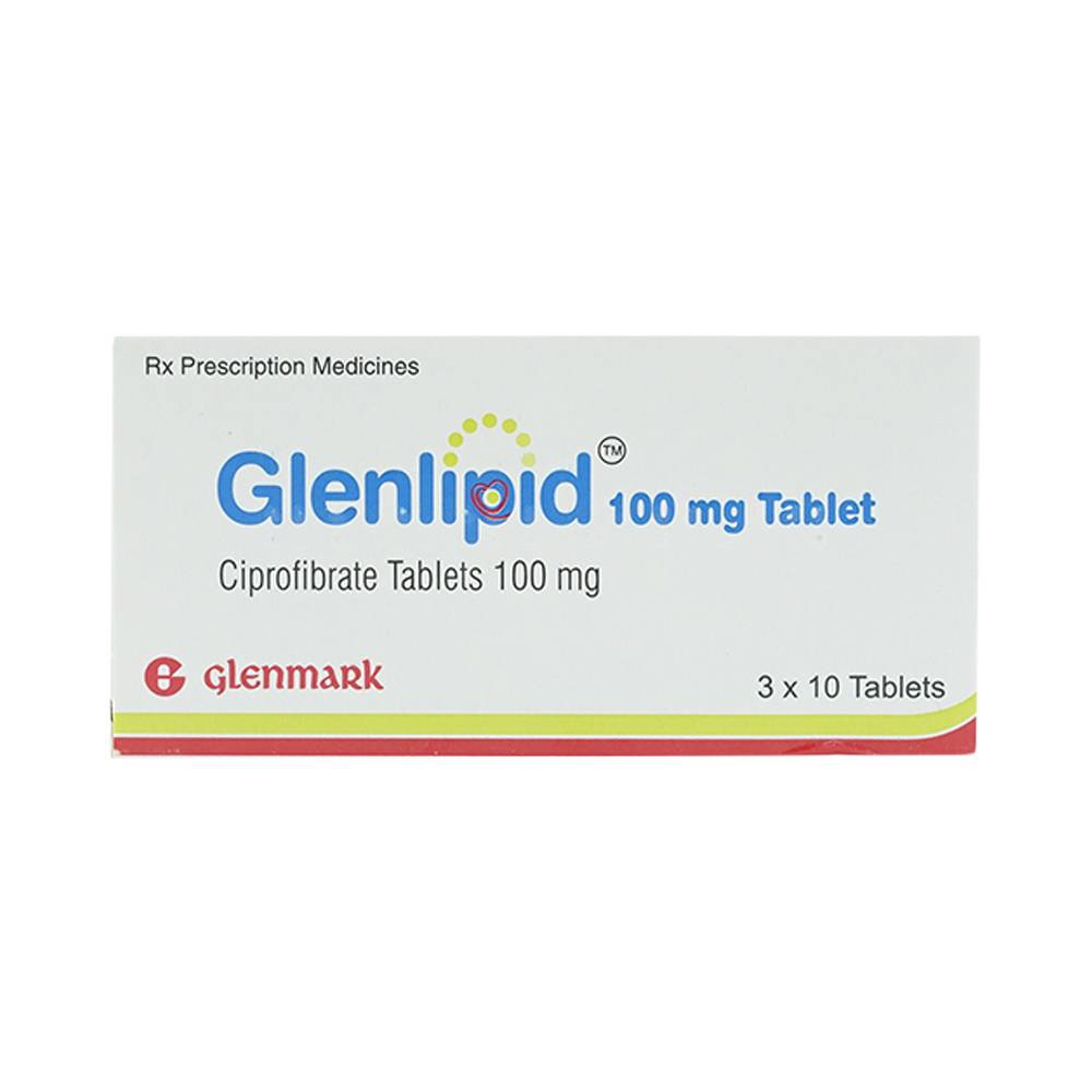 Thuốc Glenlipid 100mg Glenmark giảm cholesterol toàn phần (3 vỉ x 10 viên)