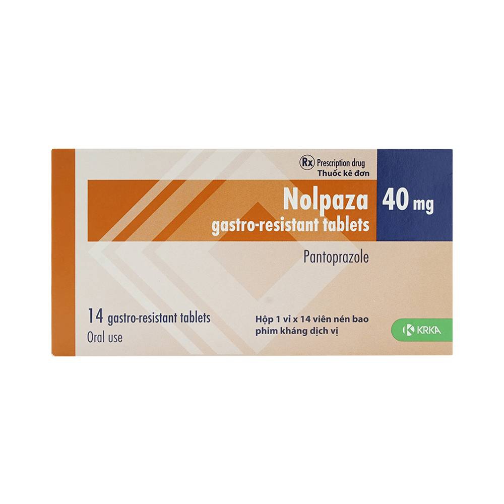 Viên nén Nolpaza 40mg KRKA điều trị bệnh trào ngược dạ dày – thực quản, loét đường tiêu hoá (1 vỉ x 14 viên)