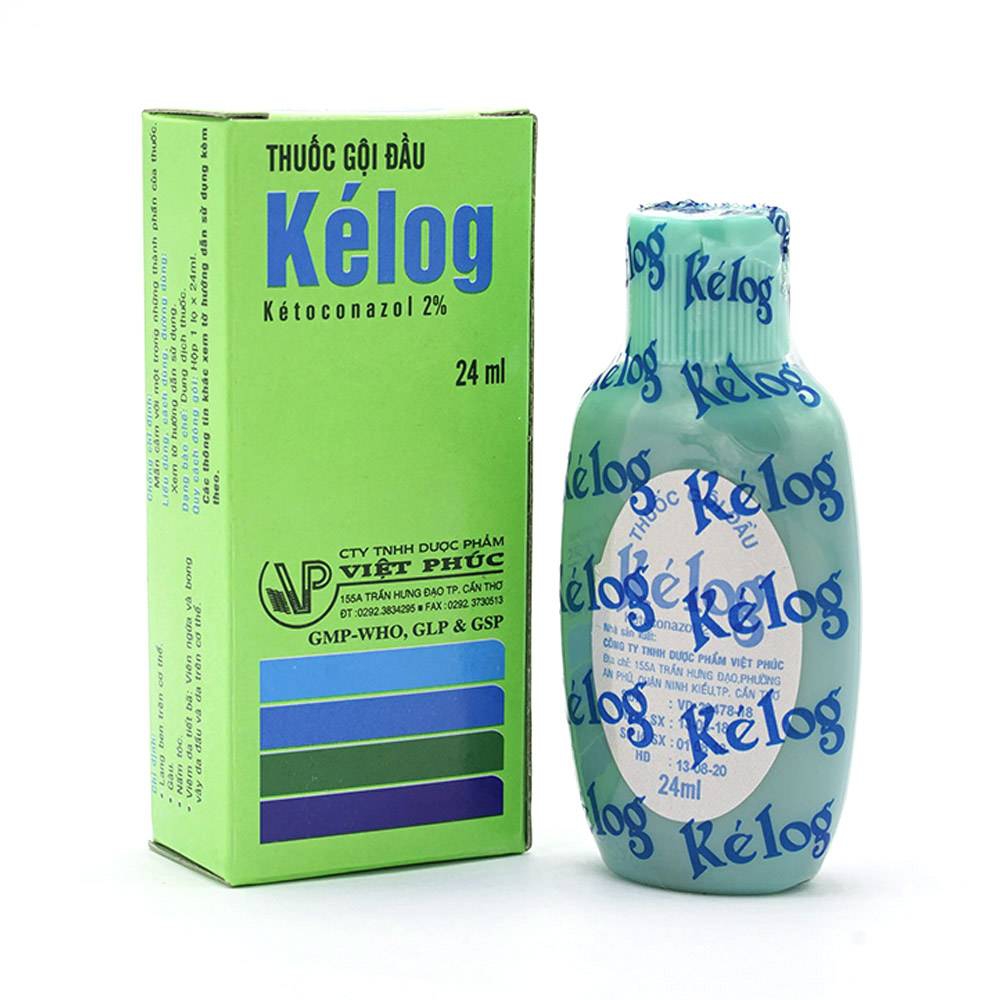 Thuốc gội đầu Kelog Việt Phúc điều trị gàu, nấm tóc, viêm ngứa và bong vảy da đầu (24ml)