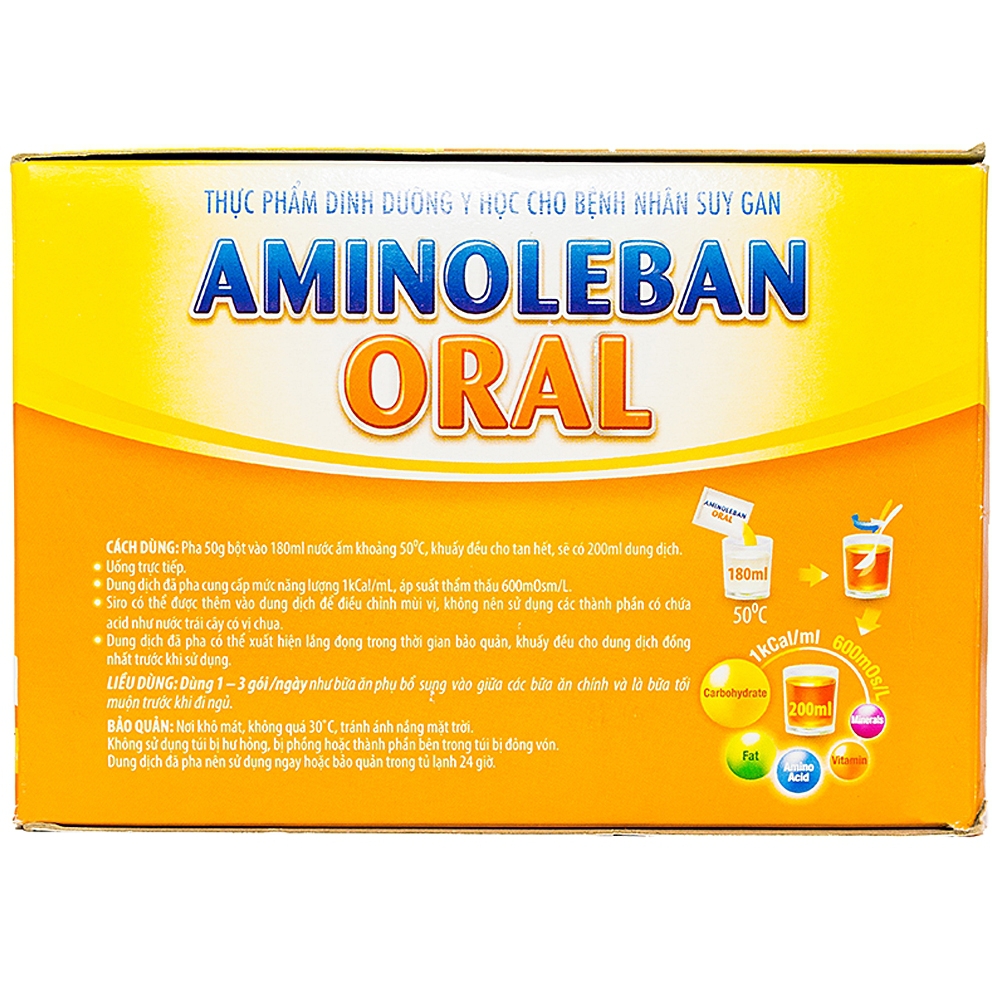 Bột pha Aminoleban Oral hỗ trợ bệnh nhân suy gan (10 gói x 50g)