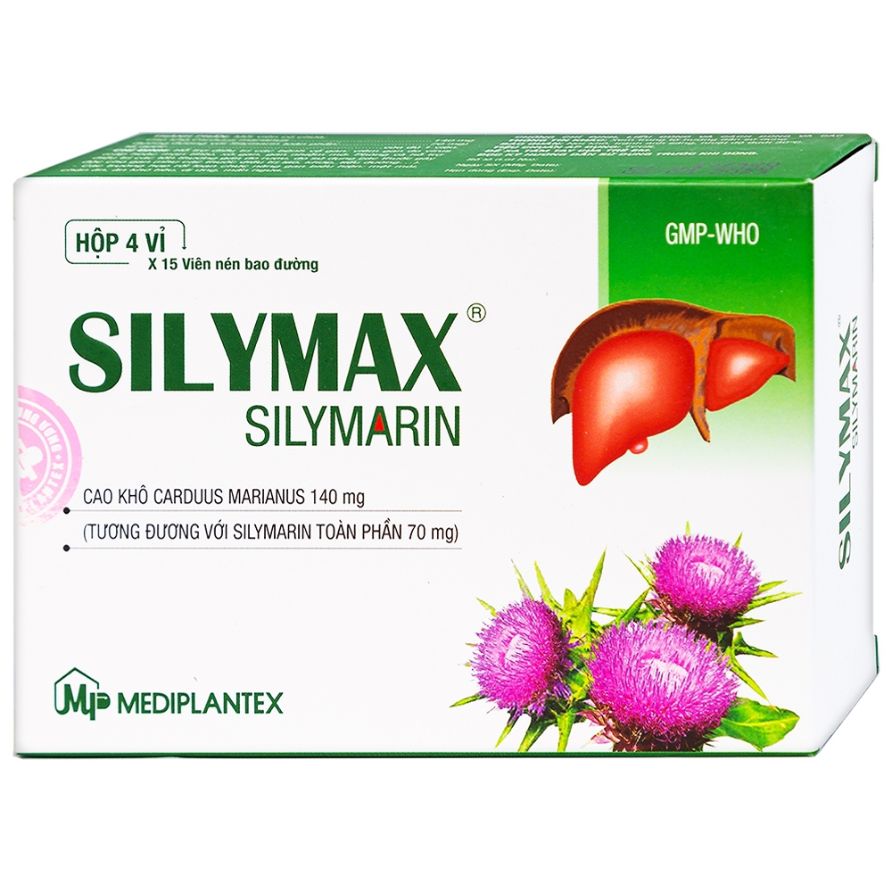 Thuốc Silymax Silymarin Mediplantex điều trị viêm gan do virus, xơ gan (4 vỉ x 15 viên)