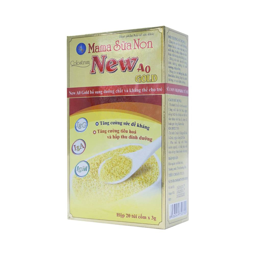 Sữa bột Mama Sữa Non Colostrum New A0 Gold nâng cao sức đề kháng, giúp trẻ phát triển khỏe mạnh (20 gói x 6g)