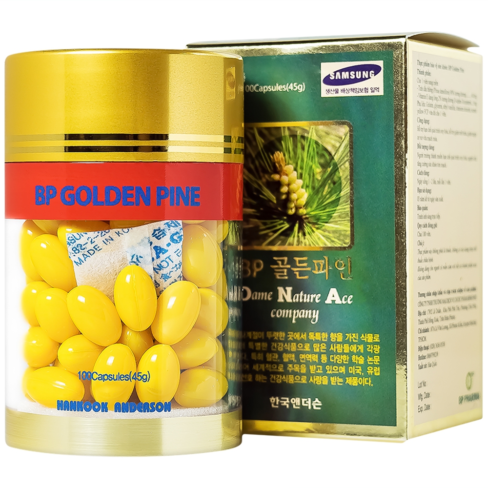 Viên uống BP Golden Pine Bio Avenue tăng tuần hoàn máu, thông huyết mạch (100 viên)