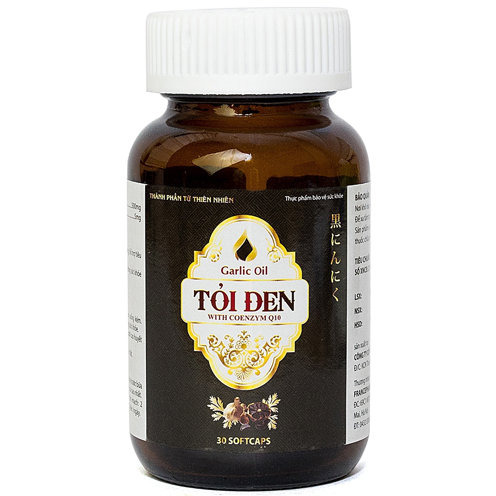 Viên uống Tỏi Đen With Coenzym Q10 USA Pharma kích thích tiêu hóa, giảm đầy hơi (30 viên)