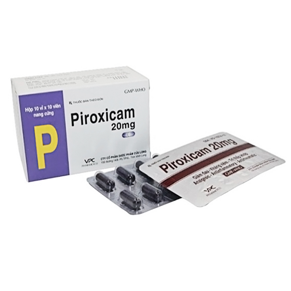 Thuốc Piroxicam 20mg Pharimexco điều trị và giảm đau viêm khớp dạng thấp (10 vỉ x 10 viên) 