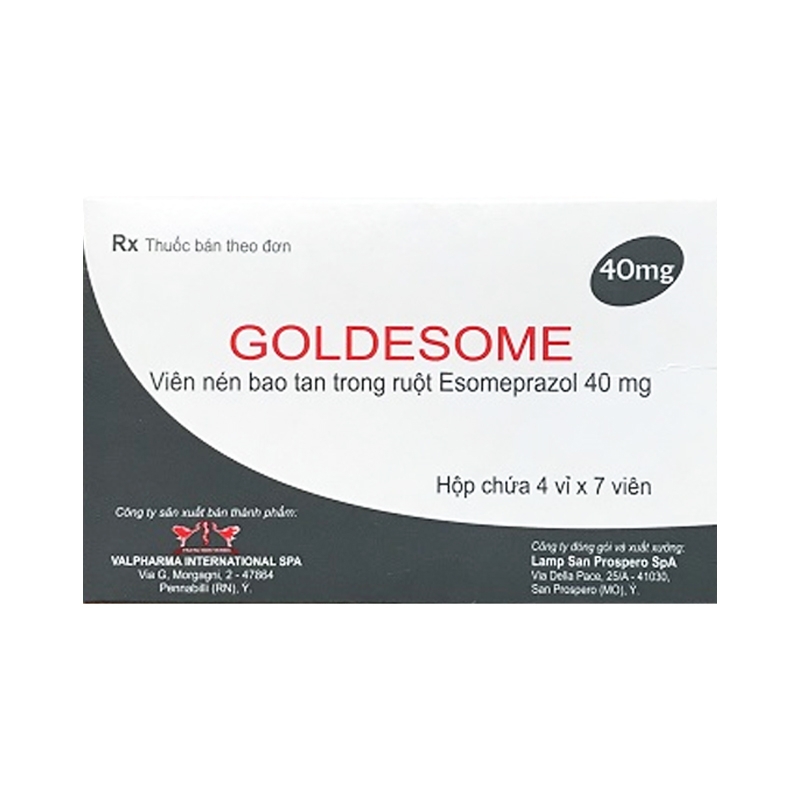 Thuốc Goldesome 40mg Valpharma điều trị loét dạ dày tá tràng lành tính (4 vỉ x 7 viên)