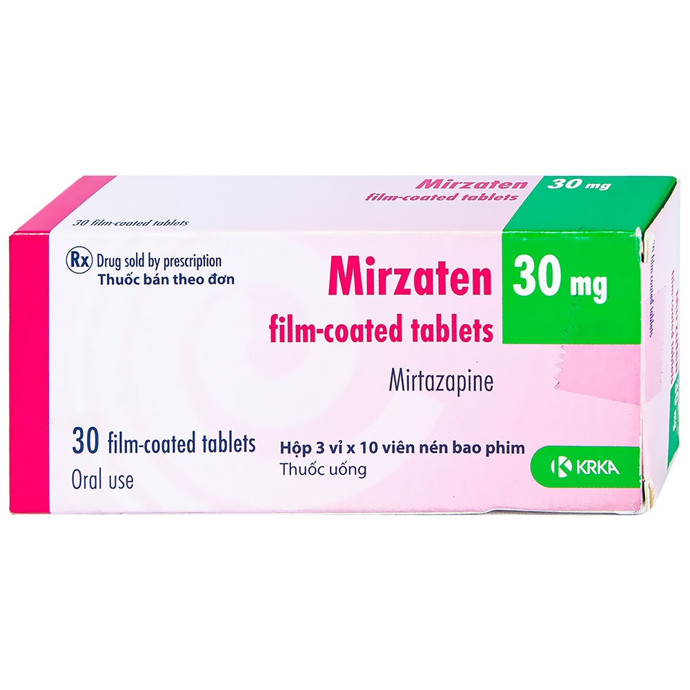 Viên nén Mirzaten 30mg KRKA điều trị trầm cảm (3 vỉ x 10 viên)