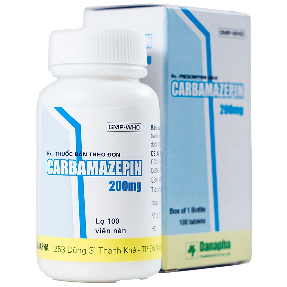 Thuốc Carbamazepin 200mg Danapha điều trị bệnh động kinh, giảm đau dây thần kinh (100 viên)