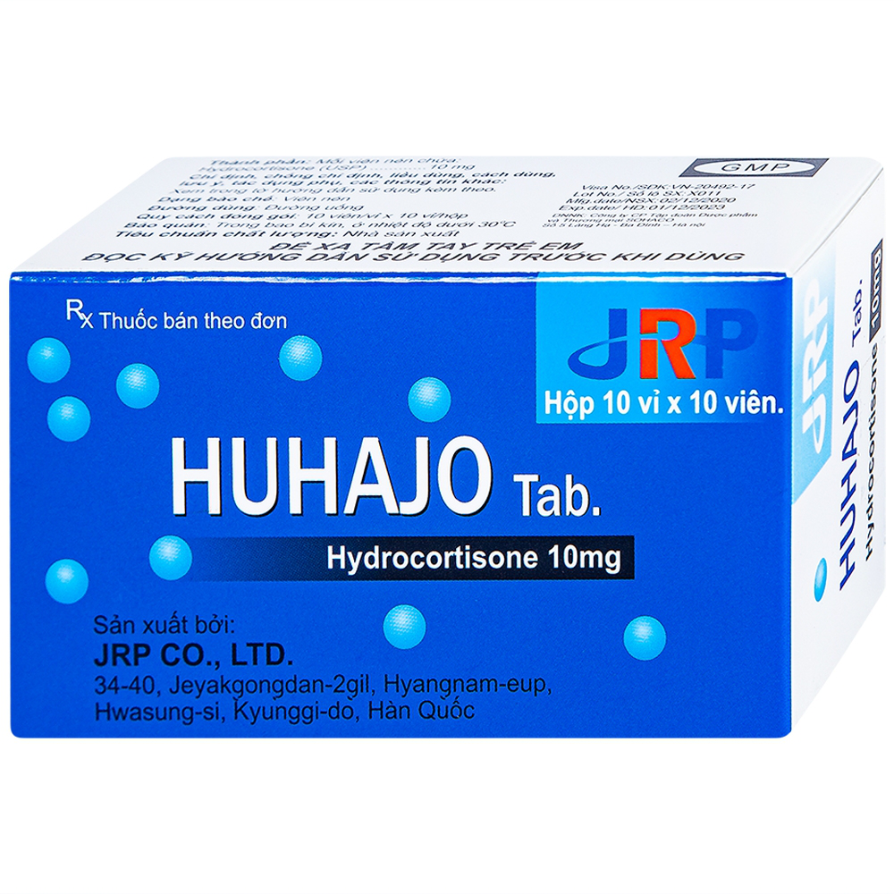 Thuốc Huhajo Tab 10mg JRP điều trị thay thế cho người bị suy vỏ thượng thận (10 vỉ x 10 viên)