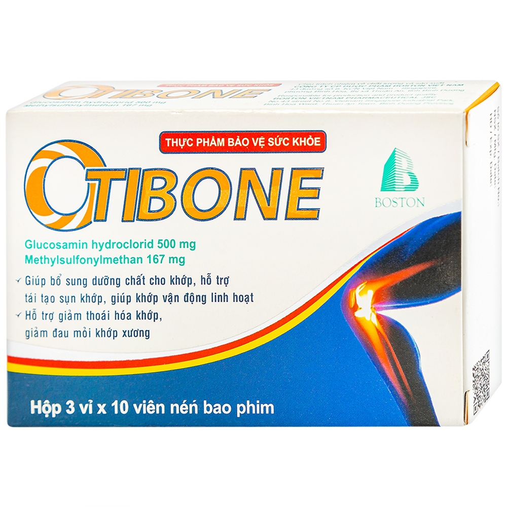 Viên nén Otibone Boston giúp bổ sung dưỡng chất cho khớp, hỗ trợ tái tạo sụn khớp (3 vỉ x 10 viên)