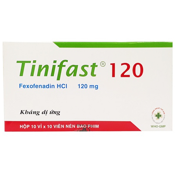 Thuốc Tinifast 120 OPV điều trị các triệu chứng viêm mũi dị ứng (10 vỉ x 10 viên)