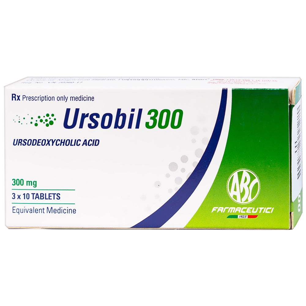 Thuốc Ursobil 300 ABC Farmaceutici điều trị xơ gan mật, làm tan sỏi mật (3 vỉ x 10 viên)