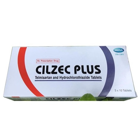 Thuốc Cilzec Plus MEGA We care điều trị tăng huyết áp (3 vỉ x 10 viên)