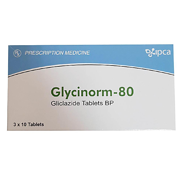 Thuốc Glycinorm-80 Ipca hỗ trợ điều trị đái tháo đường type 2 (3 vỉ x 10 viên)