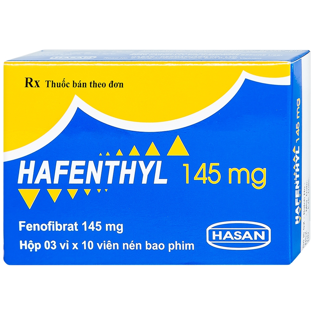 Thuốc Hafenthyl 145mg Hasan điều trị rối loạn lipoprotein huyết (3 vỉ x 10 viên)