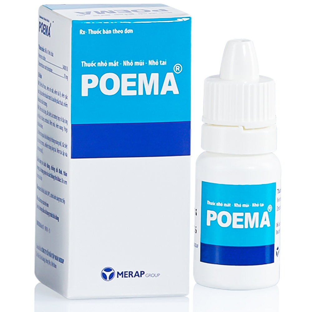 Thuốc nhỏ mắt, mũi, tai Poema Merap điều trị viêm kết mạc, viêm mí mắt (10ml)